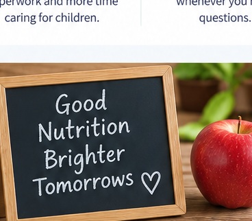 Apple and Good Nutrition Brighter Tomorrows sign